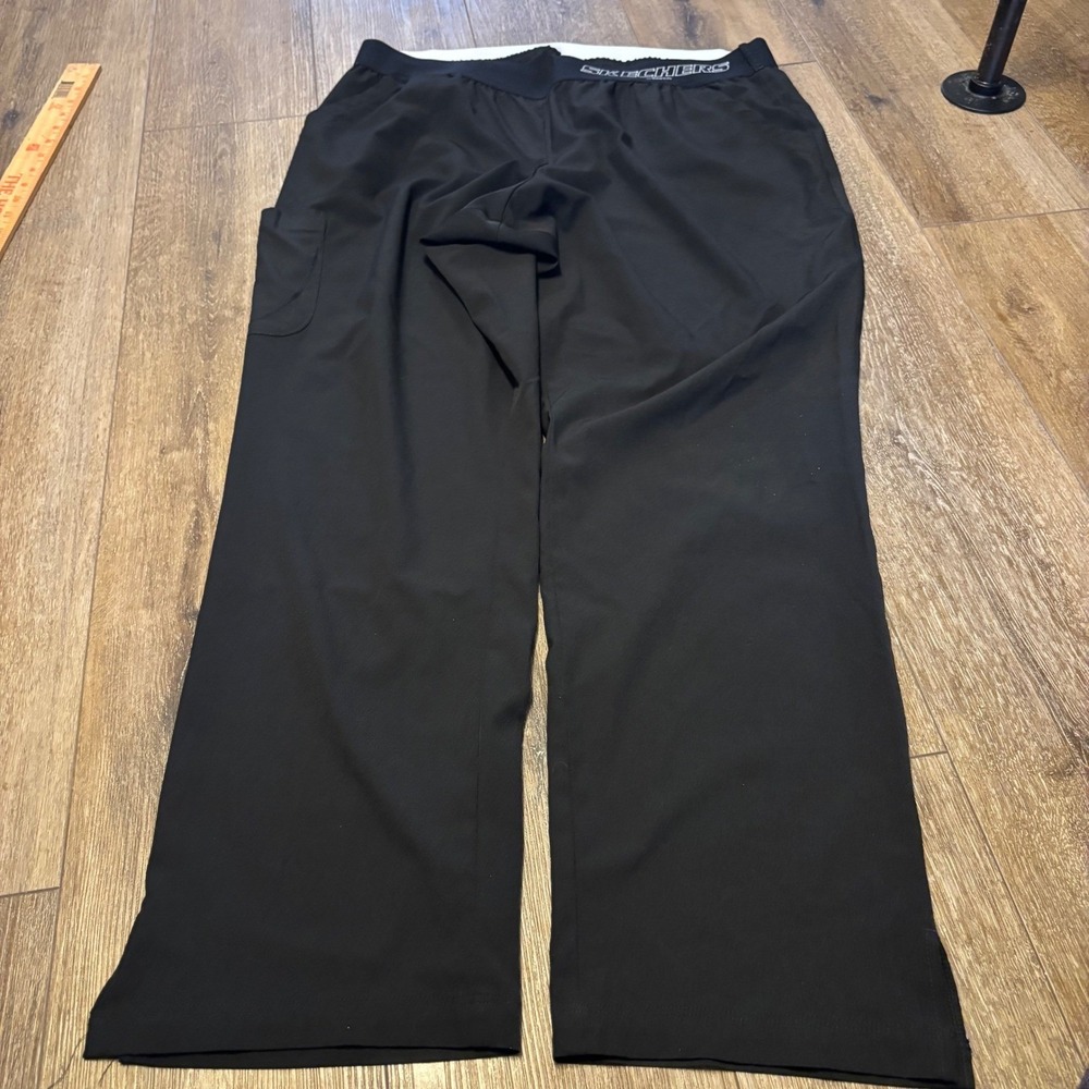 Skechers Womens Scrub Pants Black Wide Leg Cargo Pocket 2XL Nurse Barco - Picture 2 of 8